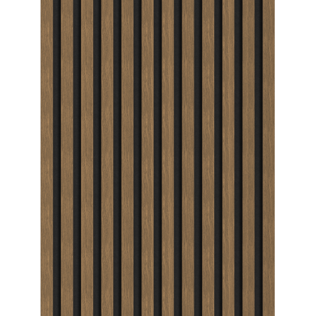Mexen Lam-F lamelles murales acoustiques 275 x 30 cm, feutre 8 mm, placage technique, Noyer Naturel - S105-275307-3015-016