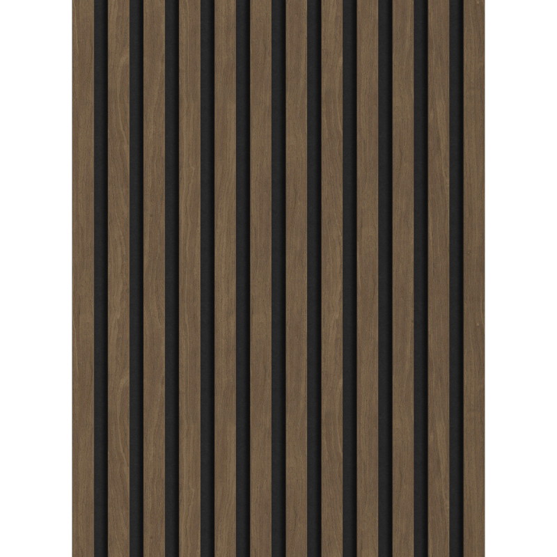 Mexen Lam-F akoestische wandlamellen 275 x 30 cm, vilt 8 mm, technisch fineer, Cacao Walnoot - S105-275307-3015-018