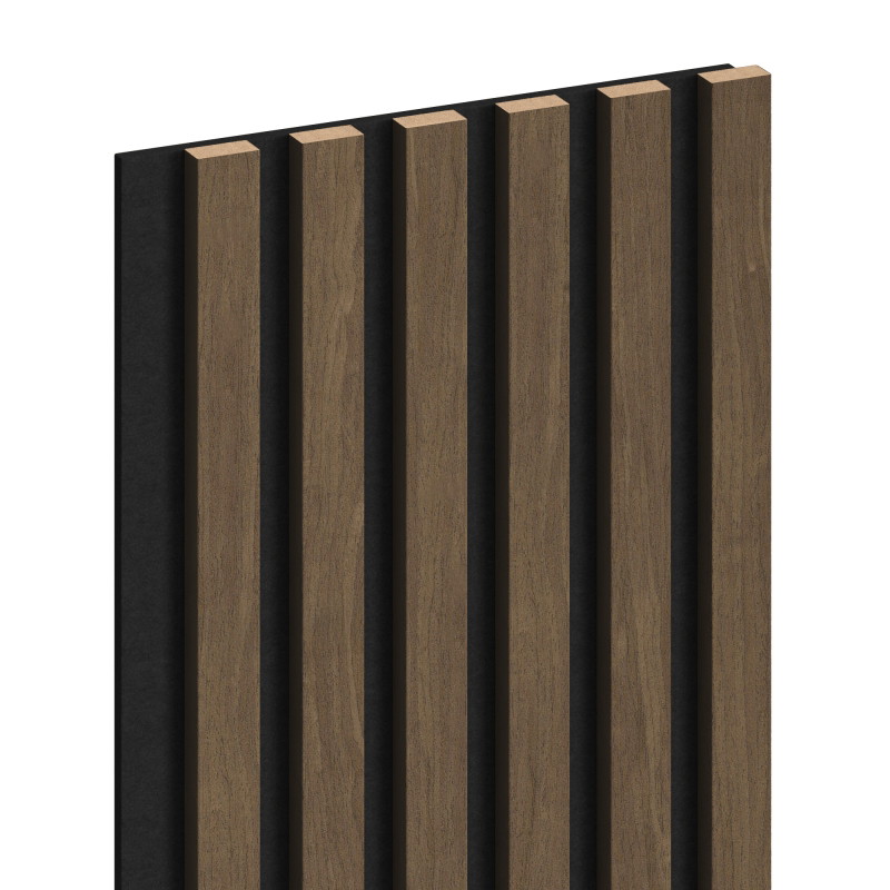 Mexen Lam-F lattes murales acoustiques 275 x 30 cm, feutre 8 mm, placage technique, Noyer Cacao - S105-275307-3015-018