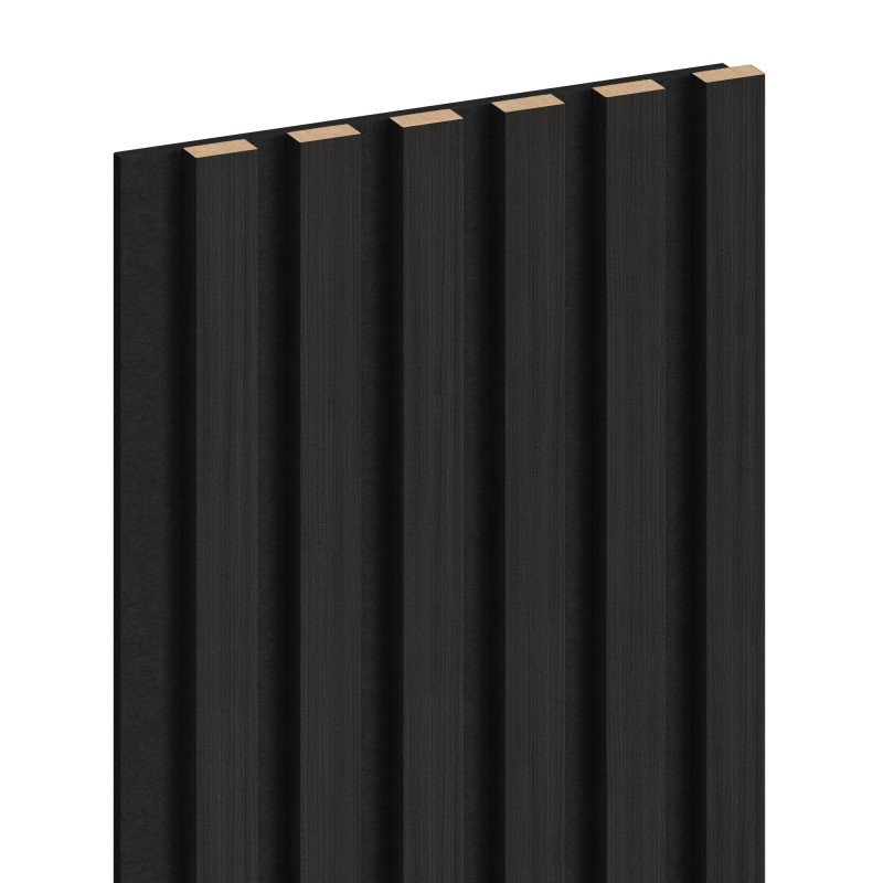 Mexen Lam-F akustiska väggpaneler 275 x 30 cm, filt 8 mm, teknisk faner, Svart Ebenholts - S105-275307-3015-023