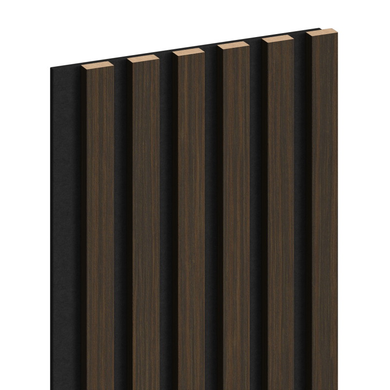 Mexen Lam-F akoestische wandlatten 275 x 30 cm, vilt 8 mm, technisch fineer, Geroosterde Walnoot - S105-275307-3015-024