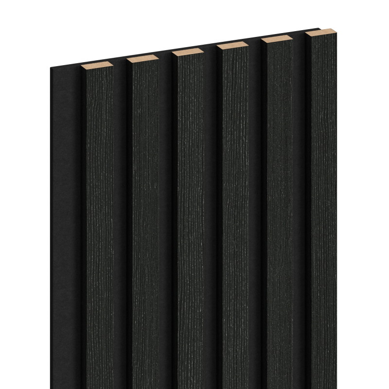 Mexen Lam-F paneles de pared acústicos 275 x 30 cm, fieltro 8 mm, chapa técnica, Roble Negro Plateado - S105-275307-3015-025