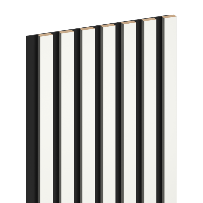 Mexen Lam-B λοξές επιτοίχιες 275 x 31,5 cm, πλάκα HDF 4 mm, Λευκή Γυαλάδα - S100-275317-2812-054