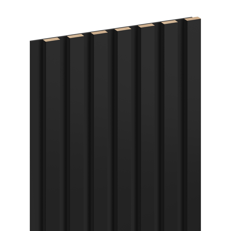 Mexen Lam-B wall slats 275 x 31.5 cm, 4 mm HDF board, Black Gloss - S100-275317-2812-055