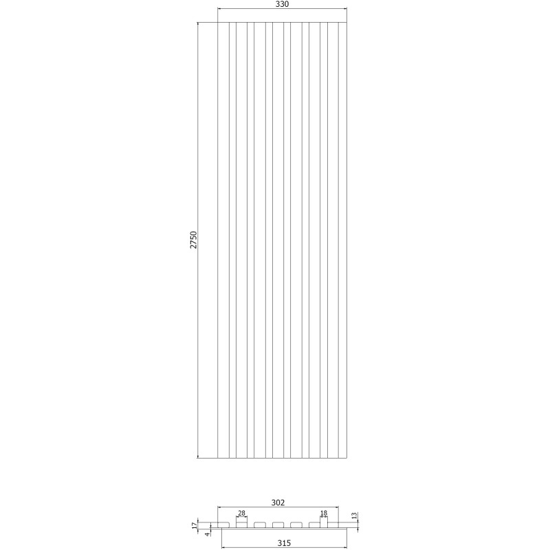 Mexen Lam-B seinärimatot 275 x 31,5 cm, HDF-levy 4 mm, Polaaritamme - S100-275317-2812-067