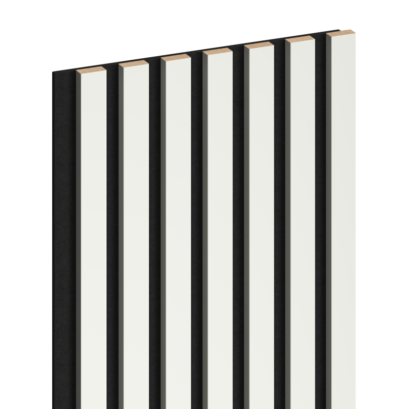 Mexen Lam-F akustische Wandlamellen 275 x 31,5 cm, Filz 6 mm, Weiß Matt - S105-275317-2812-051
