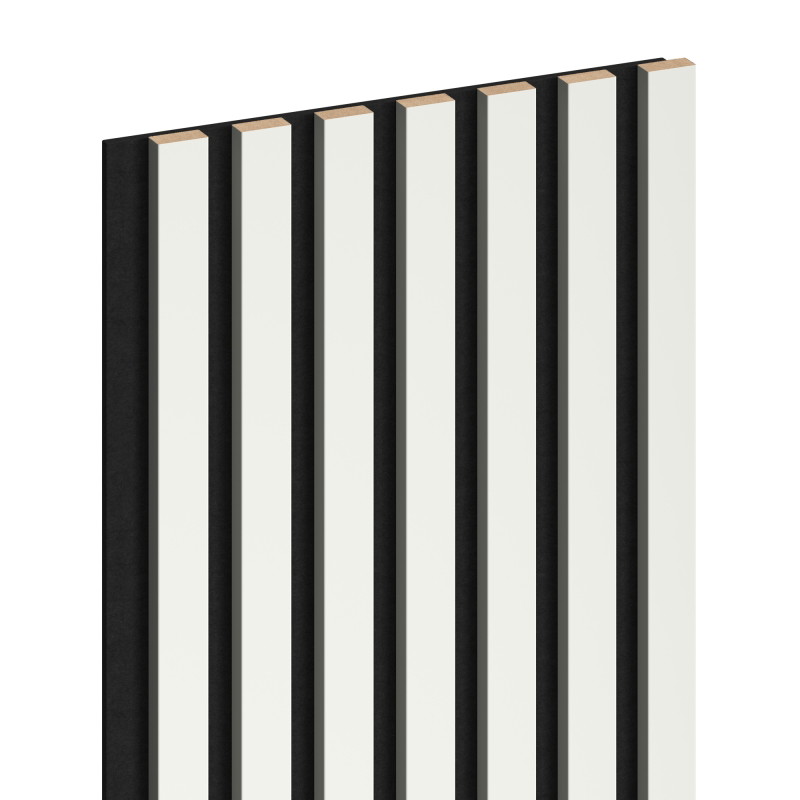 Mexen Lam-F ljudabsorberande väggpaneler 275 x 31,5 cm, filt 6 mm, Vit Matt - S105-275317-2812-051