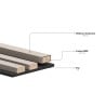 Mexen Lam-F muur akoestische lamellen 275 x 31,5 cm, vilt 6 mm, Zwart Mat - S105-275317-2812-053