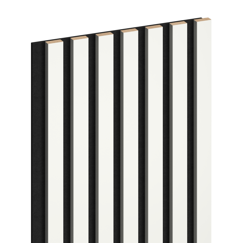 Mexen Lam-F lamelles murales acoustiques 275 x 31,5 cm, feutre 6 mm, Blanc Brillant - S105-275317-2812-054