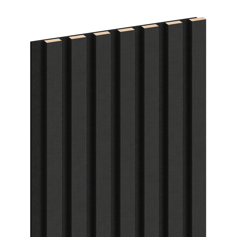 Mexen Lam-F Acoustic Wall Slats 275 x 31.5 cm, 6 mm Felt, Black Linen - S105-275317-2812-069