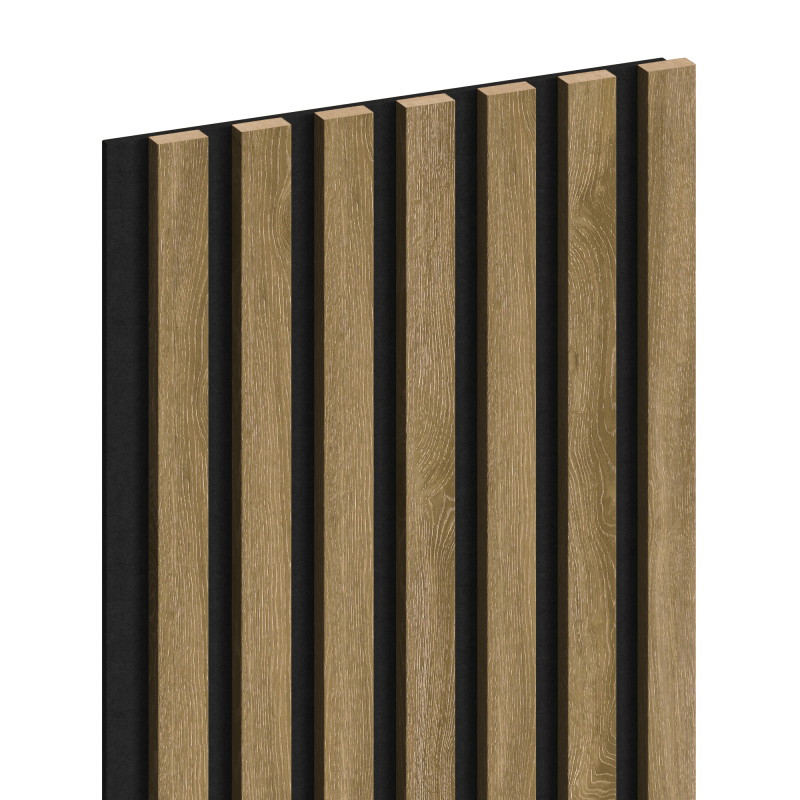 Mexen Lam-F akustiset seinäpaneelit 275 x 31,5 cm, huopa 6 mm, Klassinen Tammi - S105-275317-2812-072