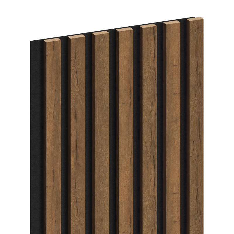 Mexen Lam-F akustische Wandpaneele 275 x 31,5 cm, Filz 6 mm, Mocca Eiche - S105-275317-2812-074