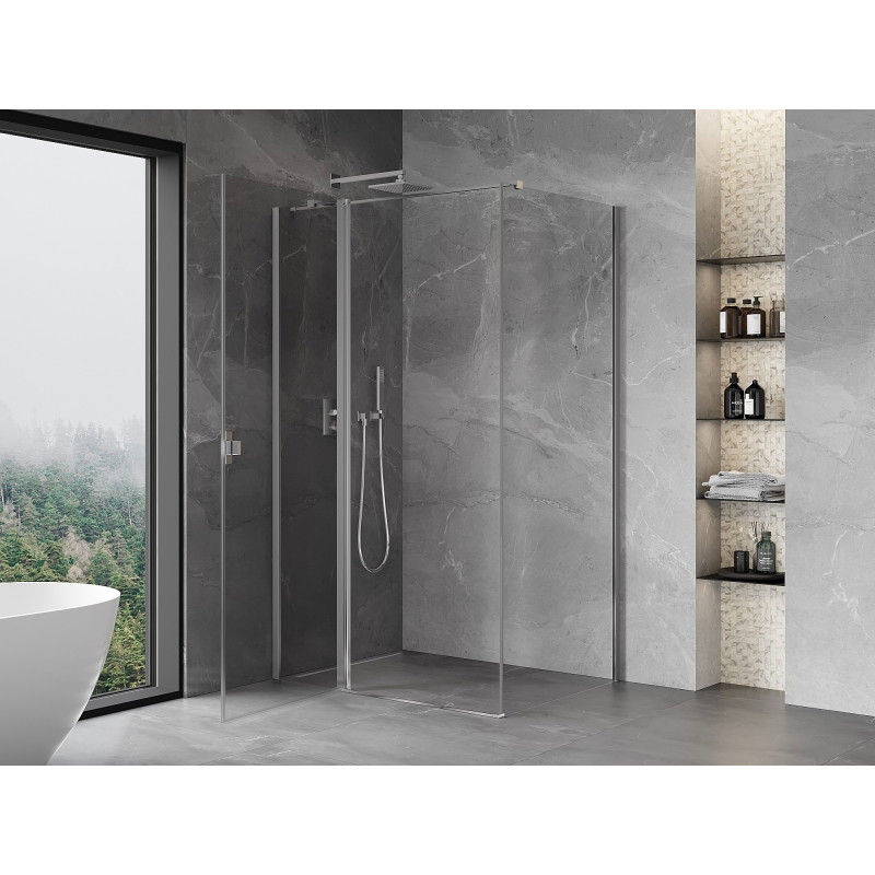 Mexen Mist T zakret kabine za tuširanje 95 x 75 cm, prozirna, krom - 8A4T-095-075-01-00