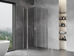 Mexen Mist T nagibna tuš kabina 85 x 85 cm, prozorno, krom - 8A4T-085-085-01-00