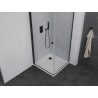 Mexen Pretoria nihajniška kabina s krilnimi vrati 80 x 80 cm, prozorna, črna + pladenj Flat - 852-080-080-70-00-4010B