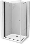 Mexen Pretoria Duschkabine 80 x 120 cm, transparent, schwarz + Duschwanne Flat - 852-080-120-70-00-4010B