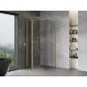 Mexen Mist T pivot shower cabin 75 x 75 cm, transparent, brushed gold - 8A4T-075-075-55-00
