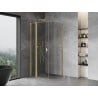 Mexen Mist T pivot shower cabin 75 x 75 cm, transparent, brushed gold - 8A4T-075-075-55-00