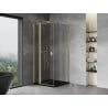 Mexen Mist T Duschkabine schwingbar 90 x 90 cm, transparent, gebürstetes Gold - 8A4T-090-090-55-00