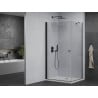 Mexen Pretoria cabine de douche battante 100 x 80 cm, transparent, noir + receveur Plat - 852-100-080-70-00-4010B
