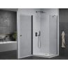 Mexen Pretoria hinged shower enclosure 100 x 90 cm, transparent, black + Flat tray - 852-100-090-70-00-4010B