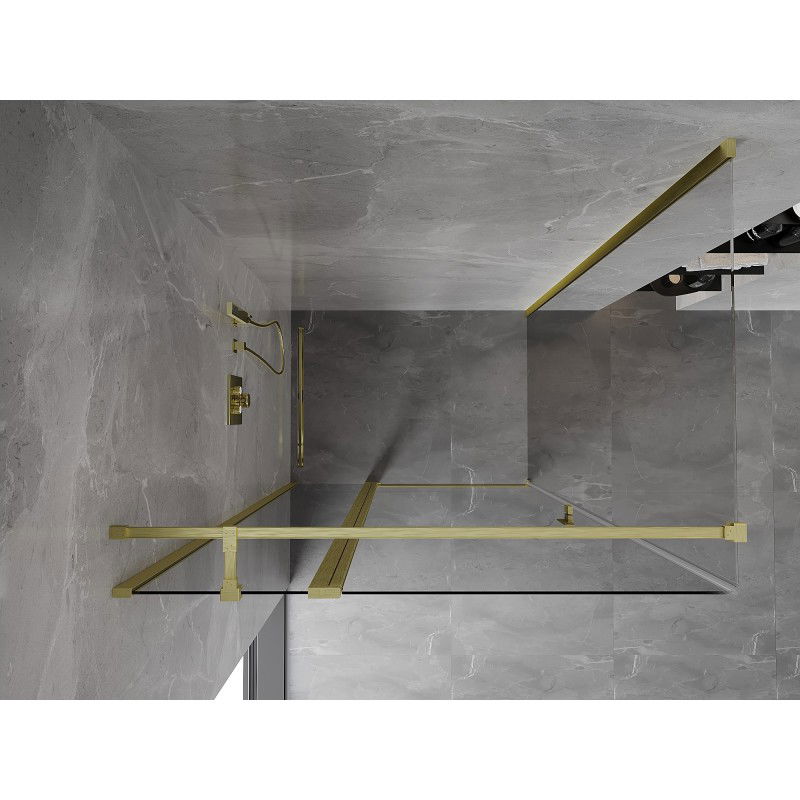 Mexen Mist T cabina doccia a battente 115 x 85 cm, trasparente, oro spazzolato - 8A4T-115-085-55-00