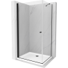 Mexen Pretoria cabine de douche pivotante 100 x 100 cm, transparente, noire + receveur Flat - 852-100-100-70-00-4010B