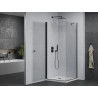 Mexen Pretoria cabine de douche pivotante 100 x 100 cm, transparente, noire + bac à douche Plat - 852-100-100-70-00-4010B