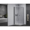 Mexen Pretoria cabine de douche pivotante 100 x 100 cm, transparente, noire + receveur Flat - 852-100-100-70-00-4010B