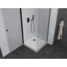 Mexen Pretoria cabine de douche pivotante 100 x 100 cm, transparente, noire + receveur Flat - 852-100-100-70-00-4010B