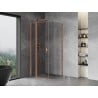 Mexen Mist T cabine de douche pivotante 95 x 95 cm, transparent, cuivre brossé - 8A4T-095-095-65-00