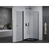 Mexen Pretoria cabine de douche pivotante 70 x 70 cm, transparent, noir + receveur Flat, noir - 852-070-070-70-00-4070B
