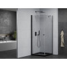 Mexen Pretoria schuifdouchecabine 70 x 70 cm, transparant, zwart + Flat douchebak, zwart - 852-070-070-70-00-4070B
