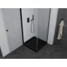 Mexen Pretoria 70 x 70 cm Hinged Shower Enclosure, Transparent, Black + Flat Tray, Black - 852-070-070-70-00-4070B