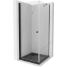 Mexen Pretoria cabine de douche pivotante 70 x 70 cm, transparent, noir + receveur Flat, noir - 852-070-070-70-00-4070B