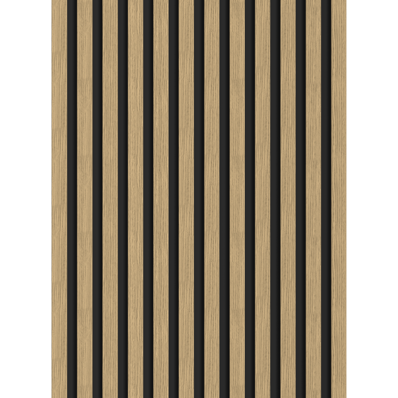 Mexen Lam-B lames murales 275 x 30 cm, panneau HDF 4 mm, placage technique, Noyer Lin - S100-275307-3015-015