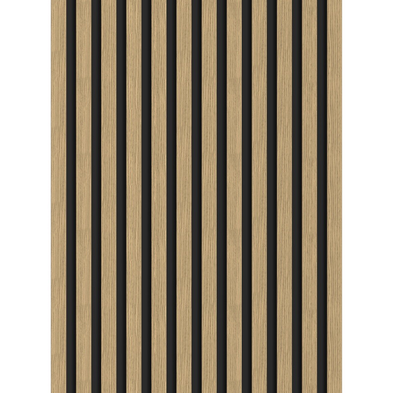 Mexen Lam-B lattes murales 275 x 30 cm, panneau HDF 4 mm, placage technique, Noyer Lin - S100-275307-3015-015