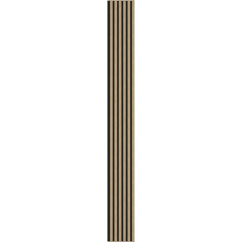 Mexen Lam-B lattes murales 275 x 30 cm, panneau HDF 4 mm, placage technique, Noyer Lin - S100-275307-3015-015