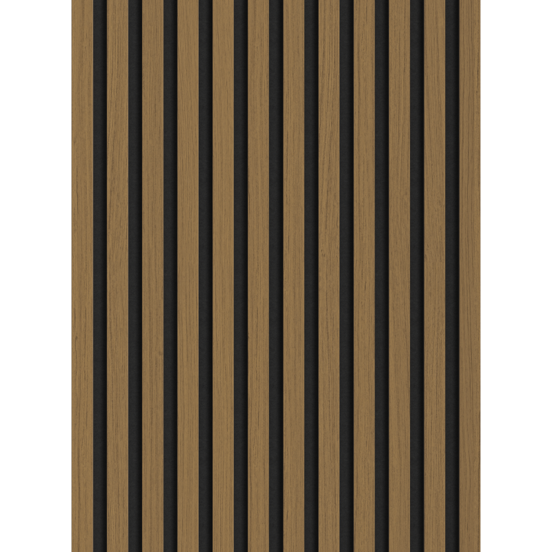 Mexen Lam-F akustische Wandpaneele 275 x 30 cm, Filz 8 mm, technisches Furnier, Goldene Teak - S105-275307-3015-014