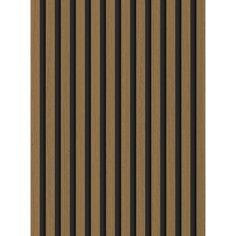 Mexen Lam-B Wandpaneele 275 x 30 cm, HDF-Platte 4 mm, technisches Furnier, Goldener Teak - S100-275307-3015-014