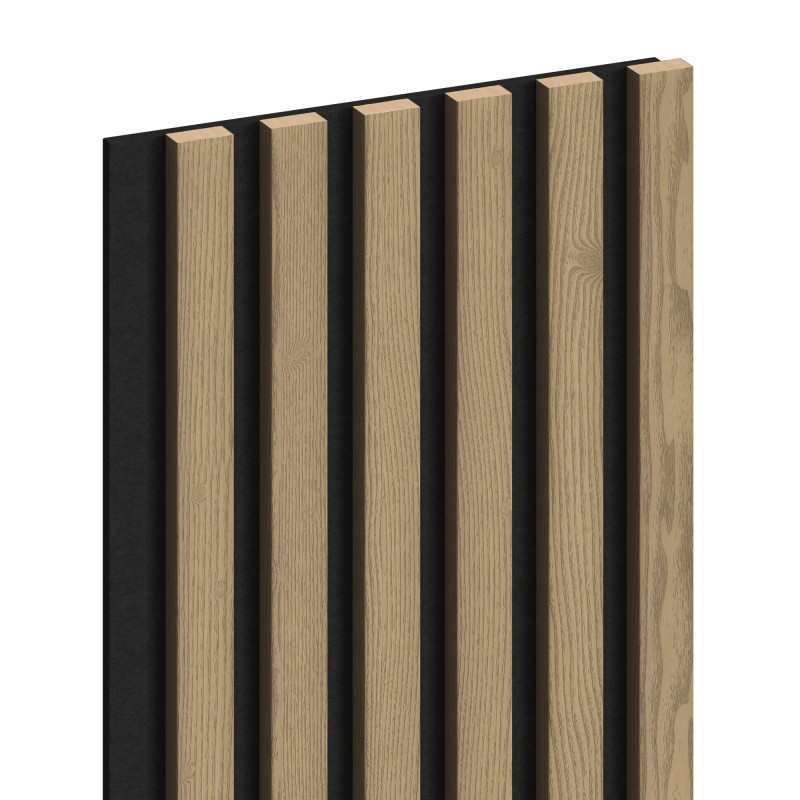 Mexen Lam-F paneles murales acústicos 275 x 30 cm, fieltro 8 mm, chapa técnica, Roble Noble - S105-275307-3015-004