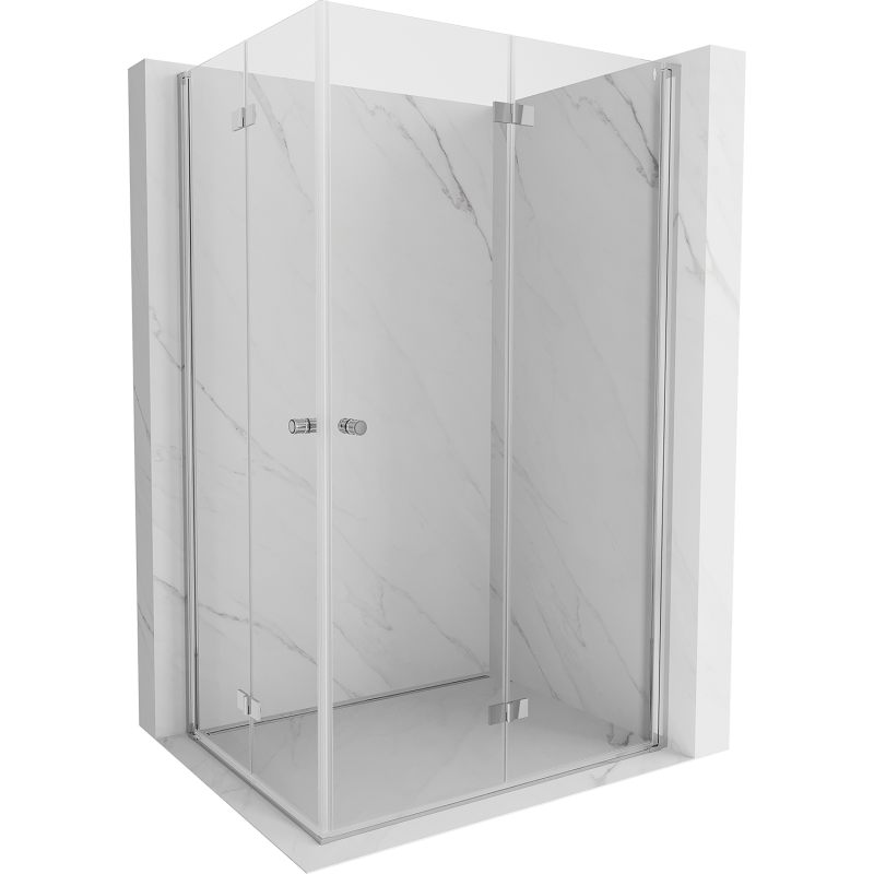 Mexen Mist-F Duo inklapbare douchecabine 80 x 100 cm, transparant, chroom - 8A6-080L-100P-01-00