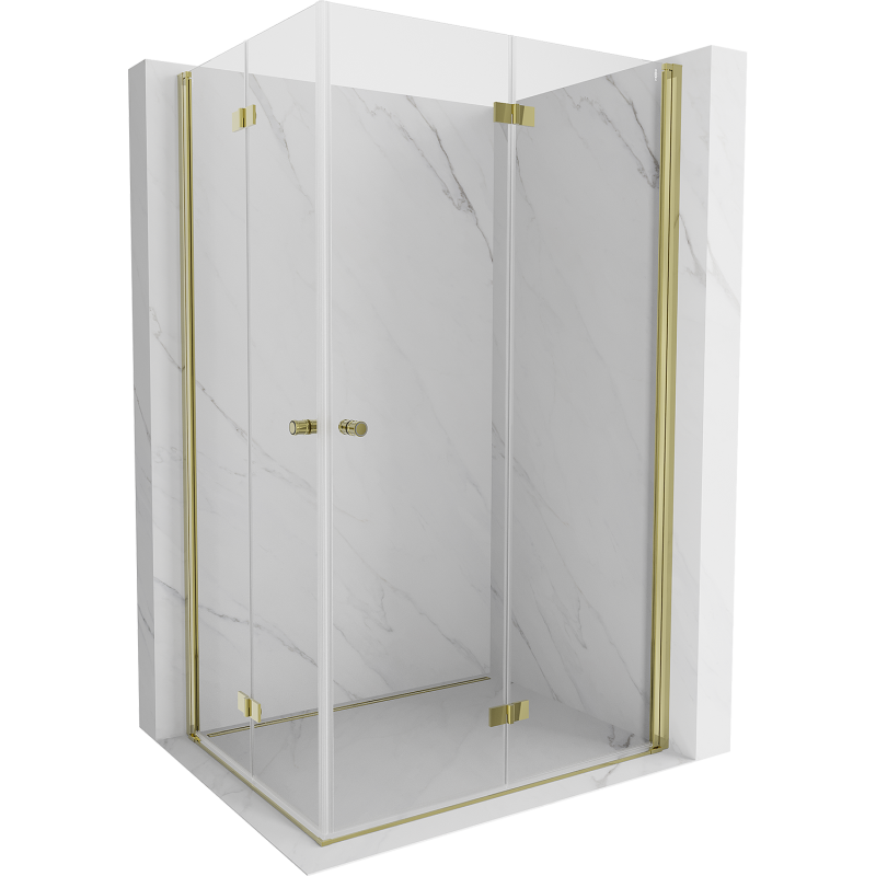 Mexen Mist-F Duo cabine de douche pliante droite 85 x 100 cm, transparent, or - 8A6-085L-100P-50-00