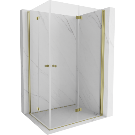 Mexen Mist-F Duo cabine de douche pliante droite 85 x 95 cm, transparent, or brossé - 8A6-085L-095P-55-00