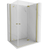 Mexen Mist-F Duo cabine de douche pliante 80 x 100 cm, transparent, doré brossé - 8A6-080L-100P-55-00