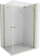 Mexen Mist-F Duo preklopna tuš kabina desna 85 x 110 cm, prozirna, zlatna brušena - 8A6-085L-110P-55-00