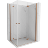 Mexen Mist-F Duo sklopiva tuš kabina, desna, 70 x 100 cm, prozirna, brušeni bakar - 8A6-070L-100P-65-00