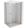 Mexen Mist-F Duo opvouwbare douchecabine 90 x 120 cm, transparant, geborsteld koper - 8A6-090L-120P-65-00