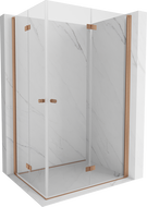 Mexen Mist-F Duo folding shower enclosure 90 x 120 cm, transparent, brushed copper - 8A6-090L-120P-65-00
