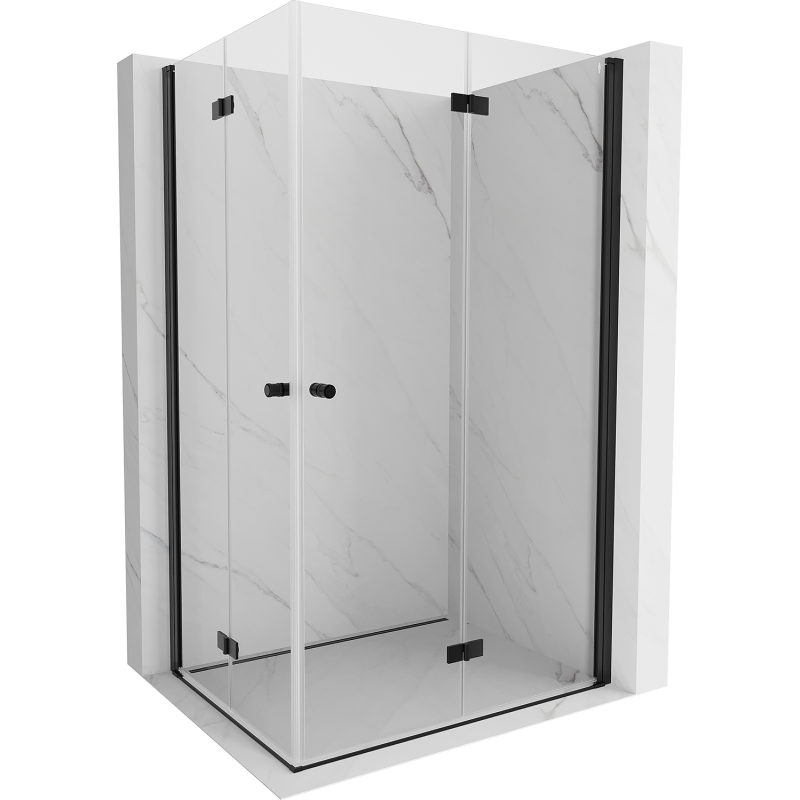 Mexen Mist-F Duo Faltbare Duschkabine 90 x 100 cm, transparent, schwarz - 8A6-090L-100P-70-00